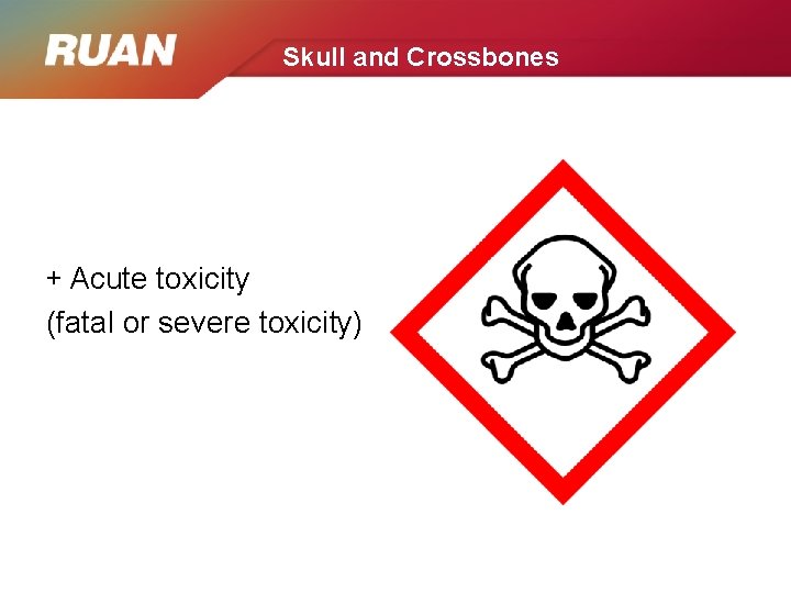 Skull and Crossbones + Acute toxicity (fatal or severe toxicity) 