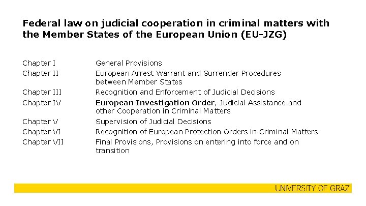 Federal law on judicial cooperation in criminal matters with the Member States of the