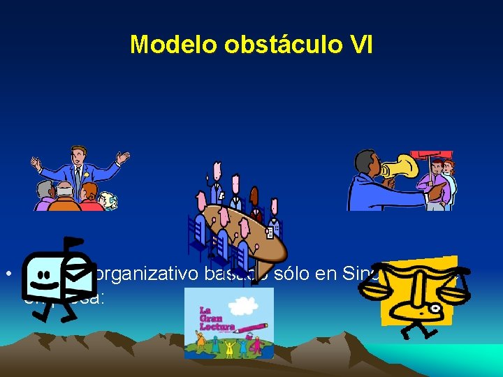 Modelo obstáculo VI • Modelo organizativo basado sólo en Sindicatos de empresa: 