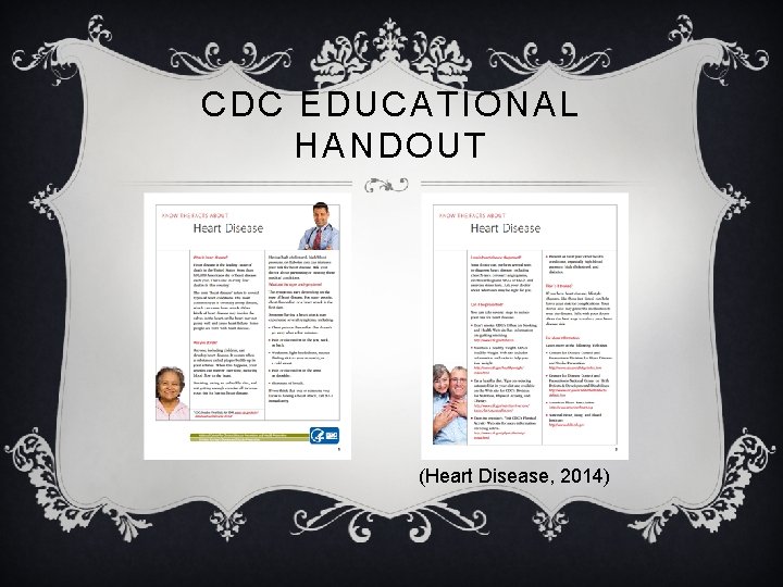 CDC EDUCATIONAL HANDOUT (Heart Disease, 2014) 