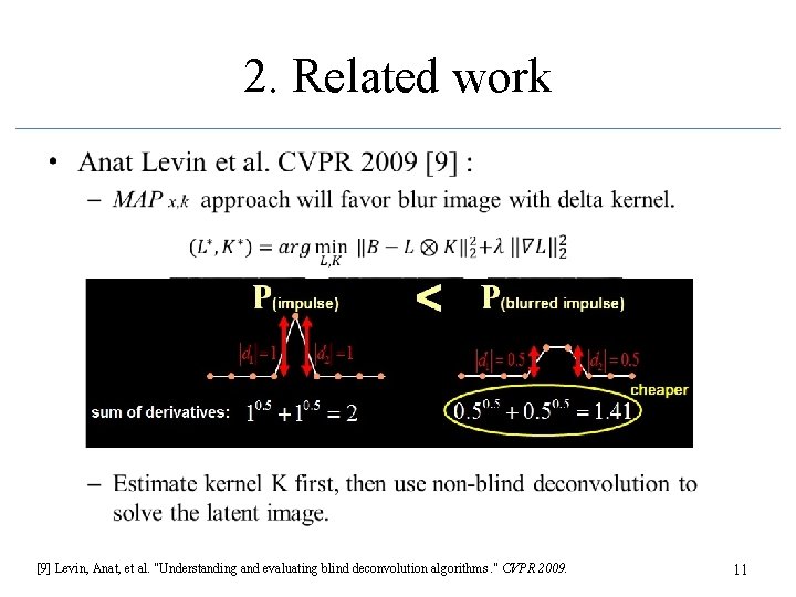 2. Related work • [9] Levin, Anat, et al. "Understanding and evaluating blind deconvolution