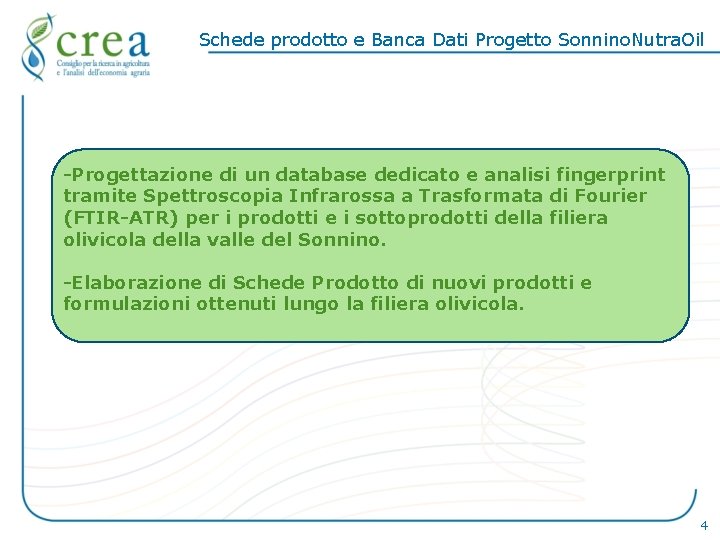 Schede prodotto e Banca Dati Progetto Sonnino. Nutra. Oil -Progettazione di un database dedicato