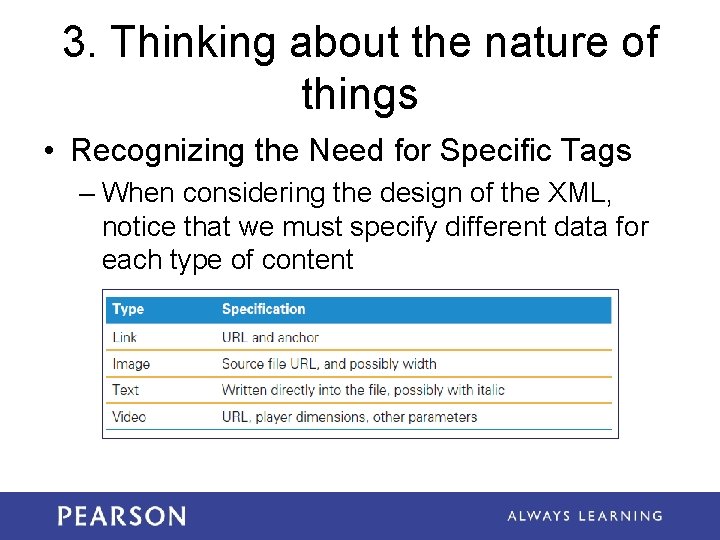 3. Thinking about the nature of things • Recognizing the Need for Specific Tags 3. Thinking about the nature of things • Recognizing the Need for Specific Tags