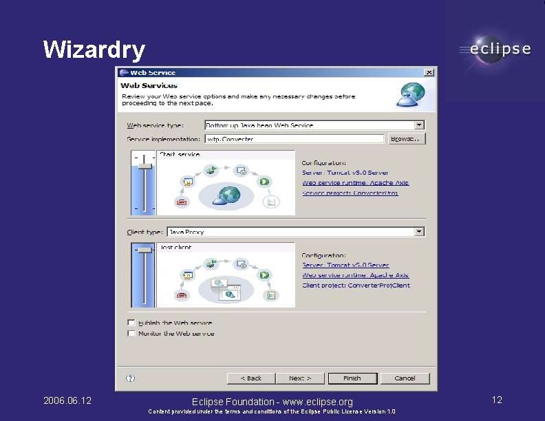 Wizardry 2006. 12 Eclipse Foundation - www. eclipse. org Content provided under the terms