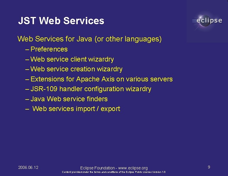 JST Web Services for Java (or other languages) – Preferences – Web service client