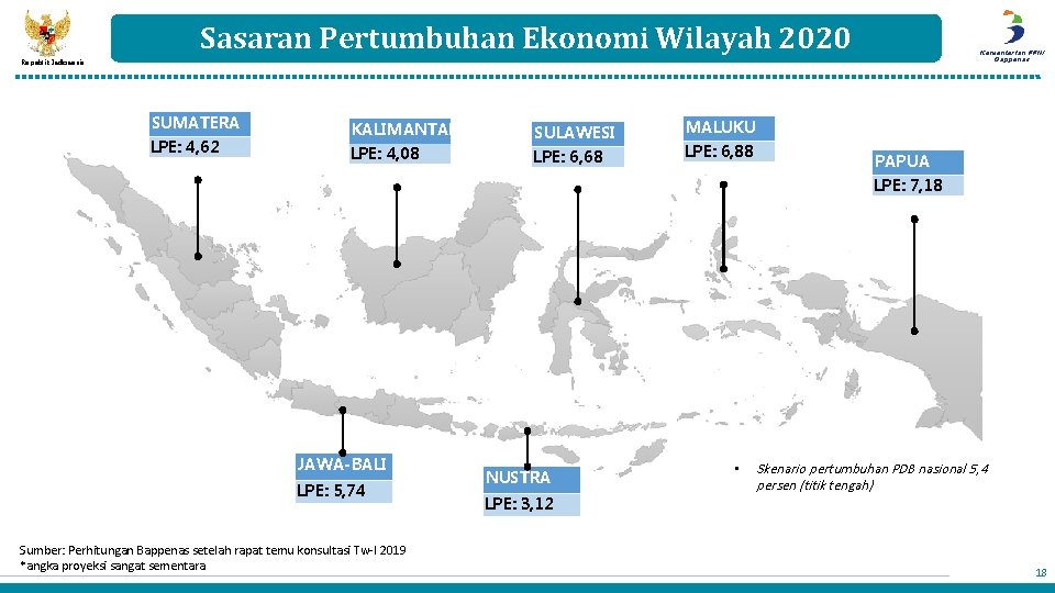 Sasaran Pertumbuhan Ekonomi Wilayah 2020 Kementerian PPN/ Bappenas Republik Indonesia SUMATERA LPE: 4, 62
