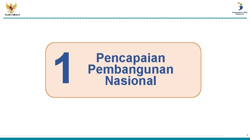 Kementerian PPN/ Bappenas Republik Indonesia 1 Pencapaian Pembangunan Nasional 3 