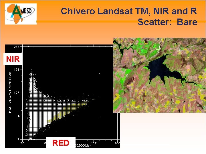 Chivero Landsat TM, NIR and R Scatter: Bare NIR RED 