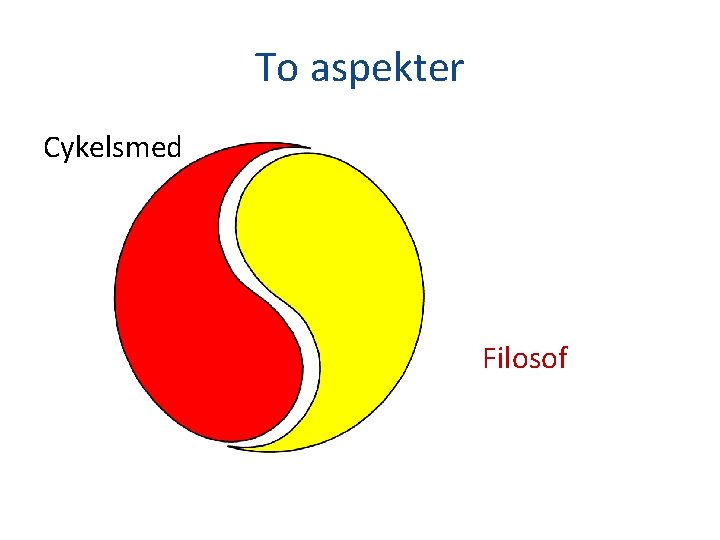 To aspekter Cykelsmed Filosof 