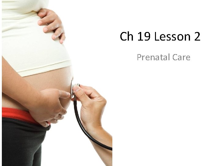 Ch 19 Lesson 2 Prenatal Care 