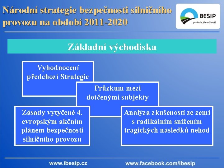 Národní strategie bezpečnosti silničního provozu na období 2011 -2020 Základní východiska Vyhodnocení předchozí Strategie