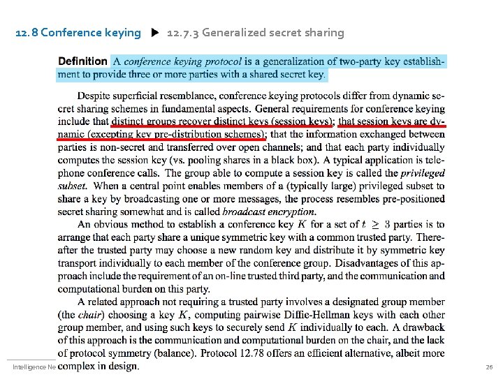 12. 8 Conference keying Intelligence Networking and Computing Lab. 12. 7. 3 Generalized secret
