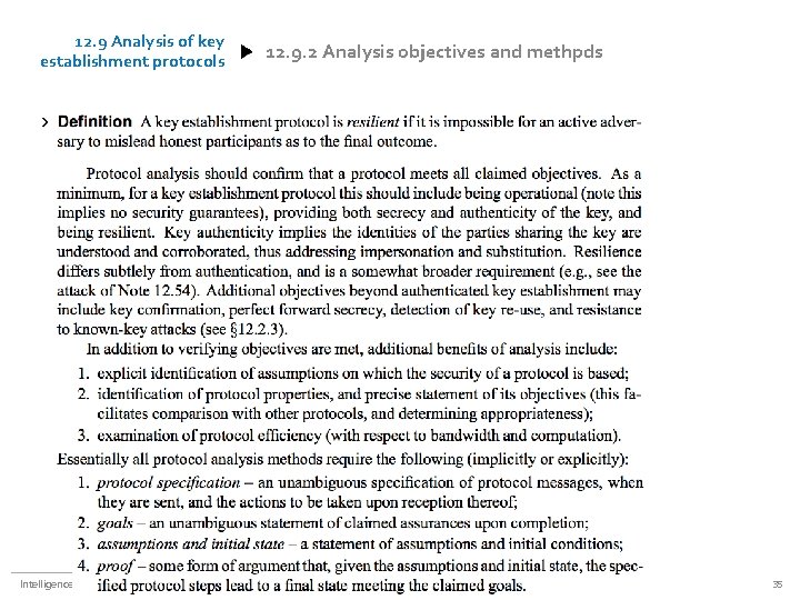 12. 9 Analysis of key establishment protocols 12. 9. 2 Analysis objectives and methpds