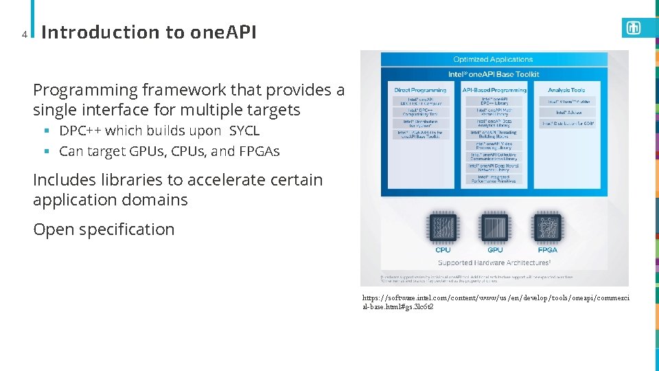 4 Introduction to one. API Programming framework that provides a single interface for multiple