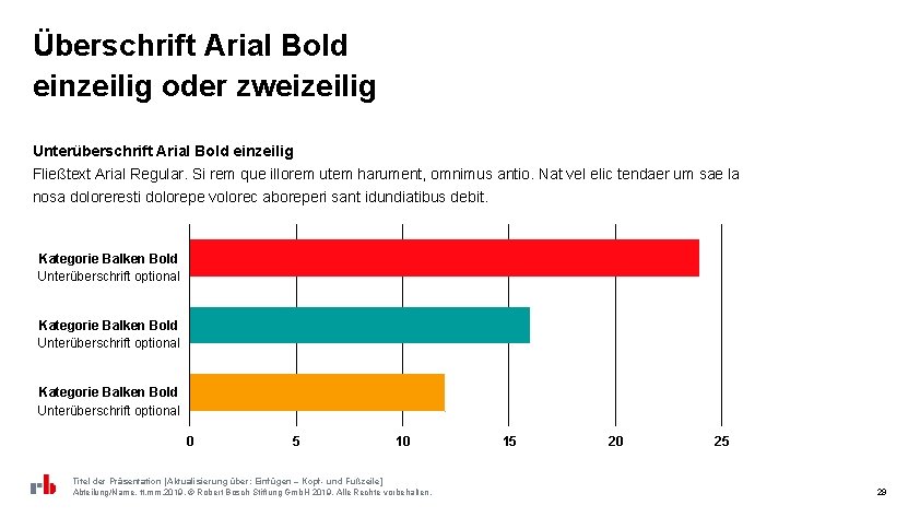 Überschrift Arial Bold einzeilig oder zweizeilig Unterüberschrift Arial Bold einzeilig Fließtext Arial Regular. Si