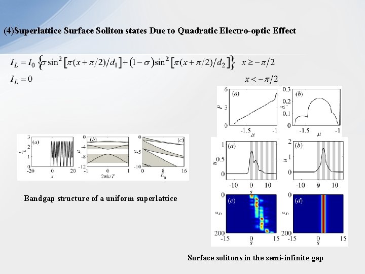 (4)Superlattice Surface Soliton states Due to Quadratic Electro-optic Effect Bandgap structure of a uniform