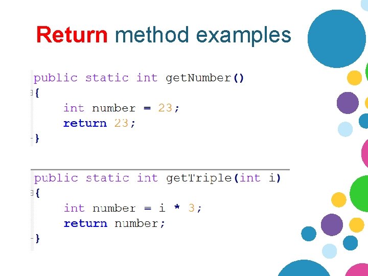 Return method examples Return method examples