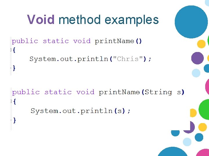 Void method examples Void method examples