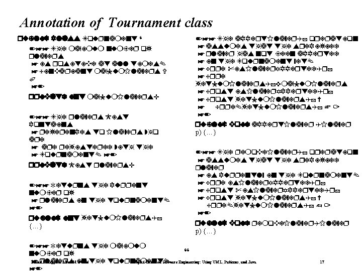 Annotation of Tournament class public class To rnament { /** The maxim m n