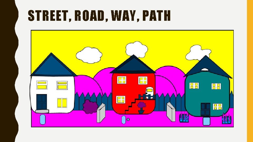 STREET, ROAD, WAY, PATH 