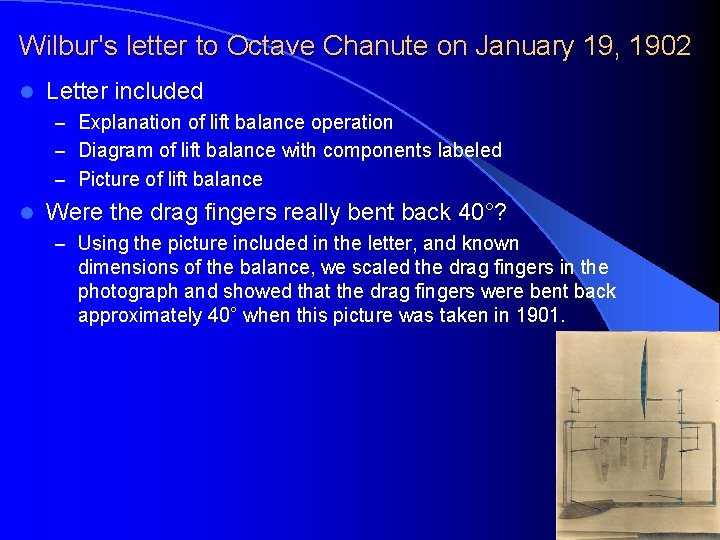 Wilbur's letter to Octave Chanute on January 19, 1902 l Letter included – Explanation