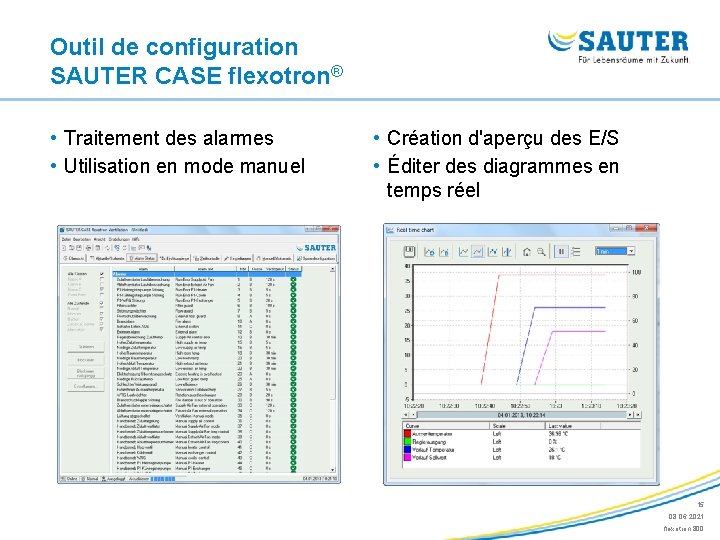 Outil de configuration SAUTER CASE flexotron® • Traitement des alarmes • Utilisation en mode