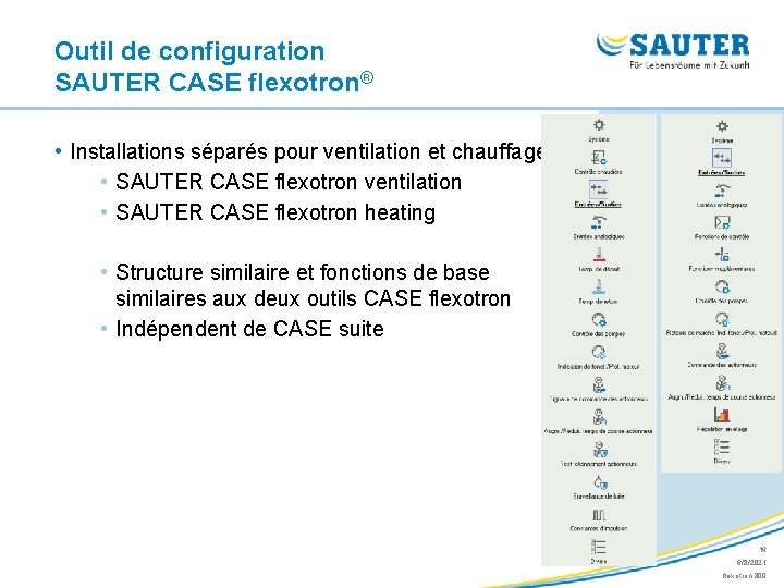 Outil de configuration SAUTER CASE flexotron® • Installations séparés pour ventilation et chauffage •