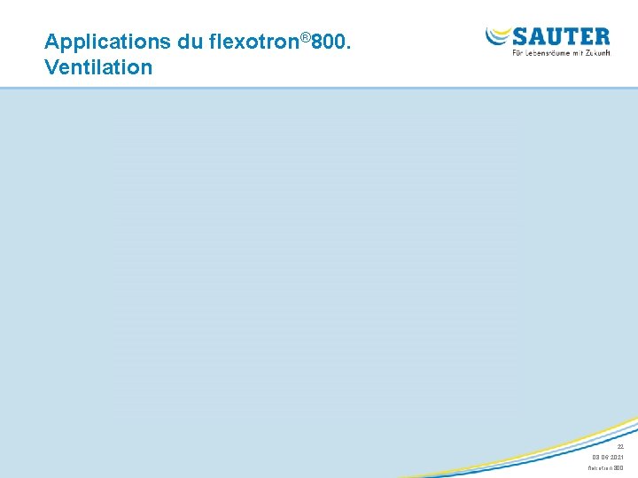 Applications du flexotron® 800. Ventilation 22 08. 06. 2021 flexotron 800 