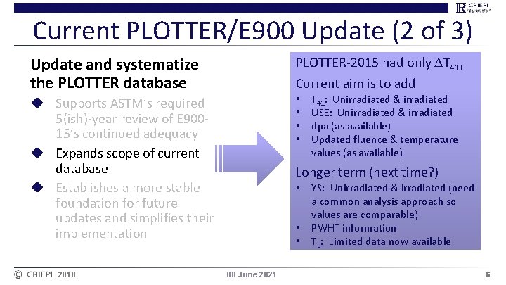 Current PLOTTER/E 900 Update (2 of 3) PLOTTER-2015 had only DT 41 J Update