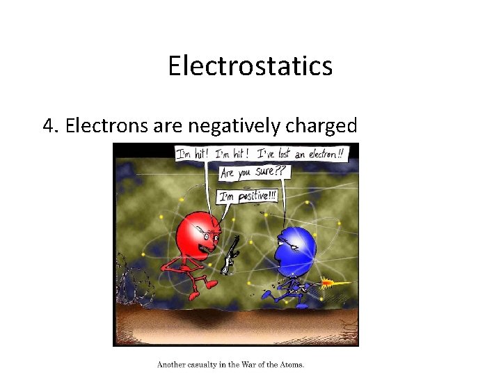 Electrostatics 4. Electrons are negatively charged 