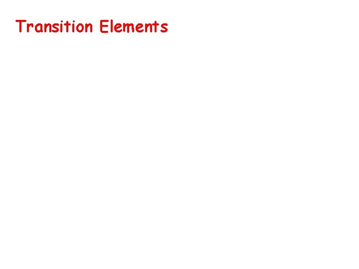 Transition Elements 