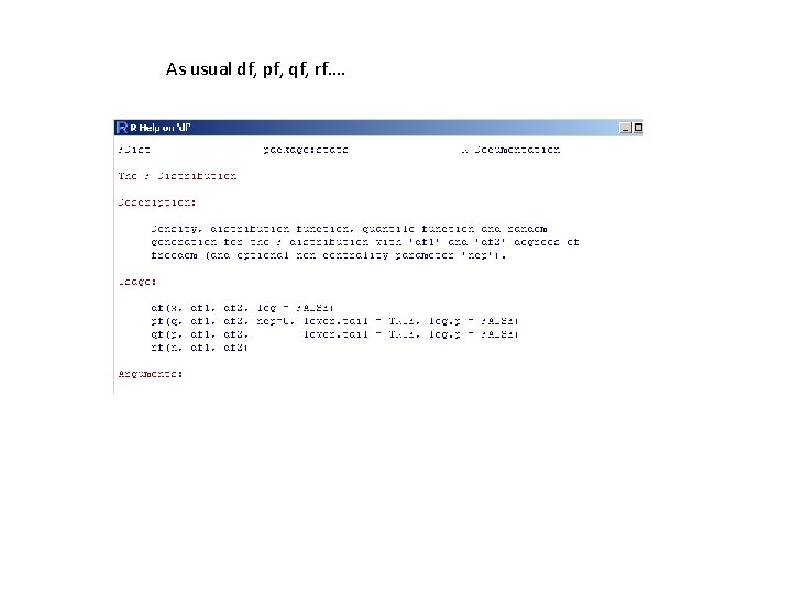 As usual df, pf, qf, rf…. As usual df, pf, qf, rf….