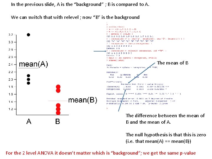 In the previous slide, A is the “background” ; B is compared to A. In the previous slide, A is the “background” ; B is compared to A.
