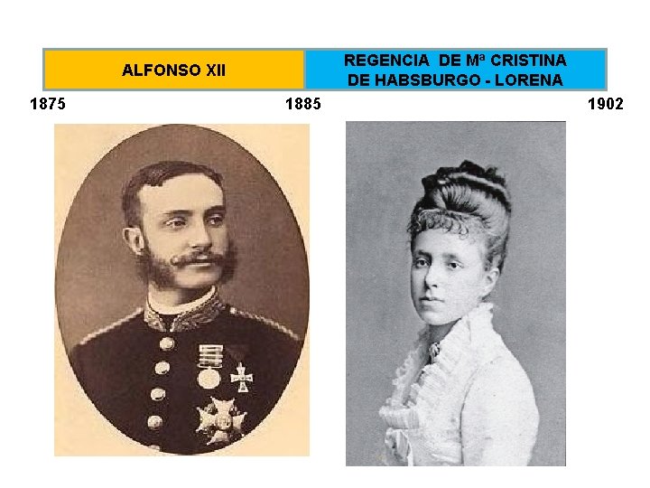 REGENCIA DE Mª CRISTINA DE HABSBURGO - LORENA ALFONSO XII 1875 1885 1902 