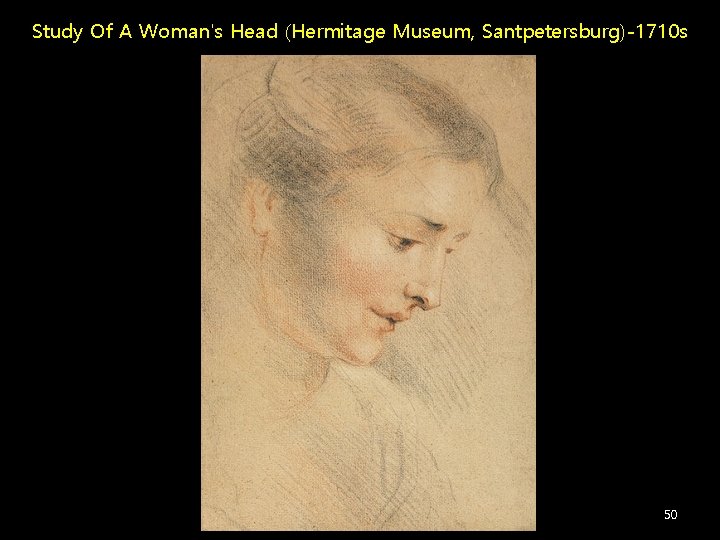 Study Of A Woman's Head (Hermitage Museum, Santpetersburg)-1710 s 50 