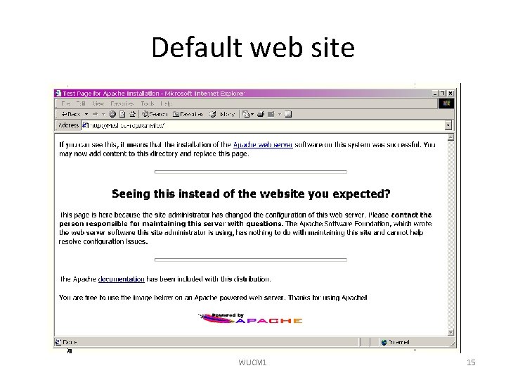 Default web site WUCM 1 15 