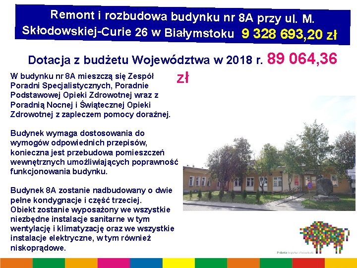 Remont i rozbudowa budynku nr 8 A przy ul. M. Skłodowskiej-Curie 26 w Białymstoku