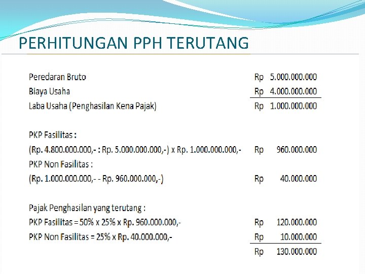 PERHITUNGAN PPH TERUTANG 