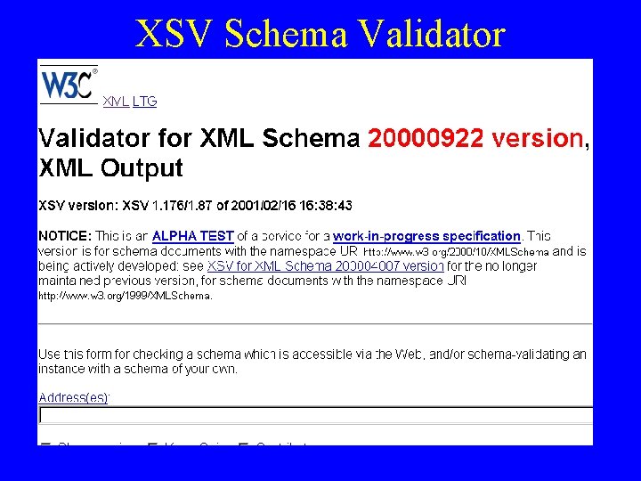 XSV Schema Validator 