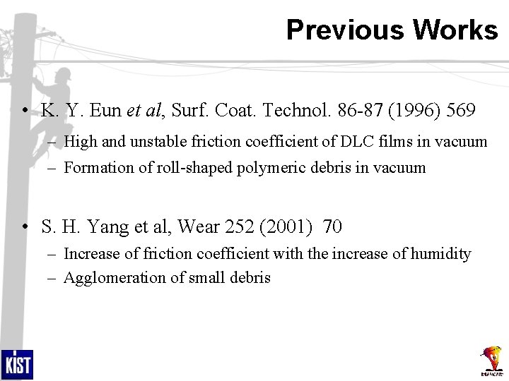 Previous Works • K. Y. Eun et al, Surf. Coat. Technol. 86 -87 (1996)