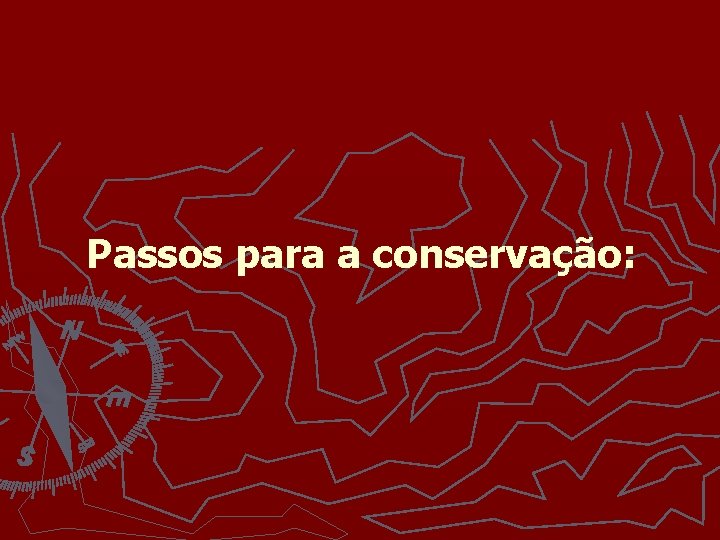 Passos para a conservação: 