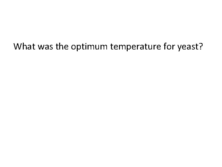 What was the optimum temperature for yeast? 