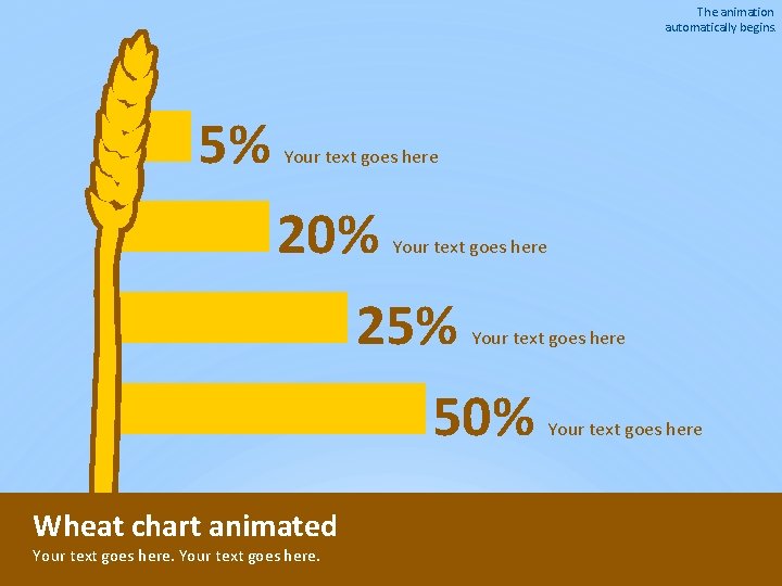 The animation automatically begins. 5% Your text goes here 20% Your text goes here