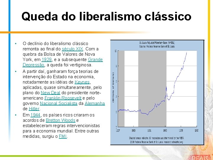 Queda do liberalismo clássico • • • O declínio do liberalismo clássico remonta ao