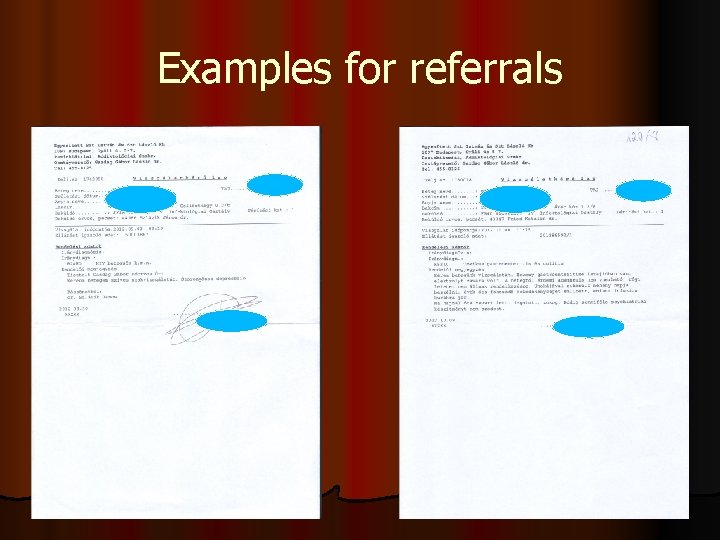 Examples for referrals 