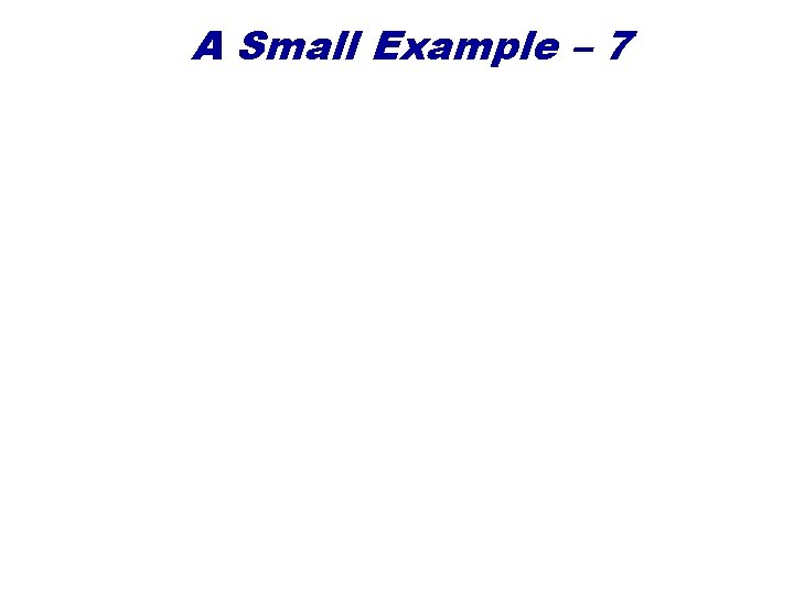 A Small Example – 7 