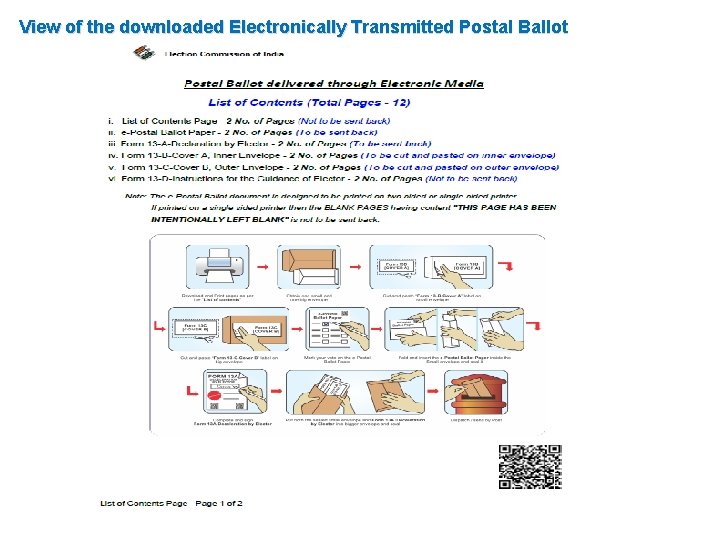 View of the downloaded Electronically Transmitted Postal Ballot 