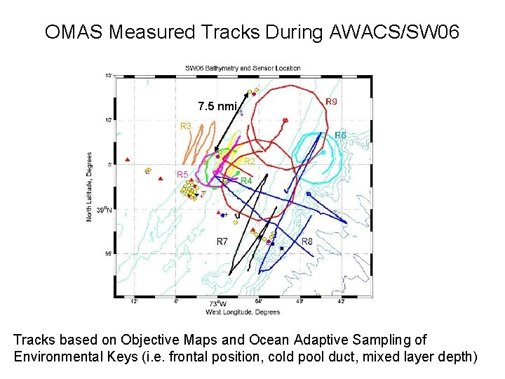 OMAS Measured Tracks During AWACS/SW 06 7. 5 nmi Tracks based on Objective Maps