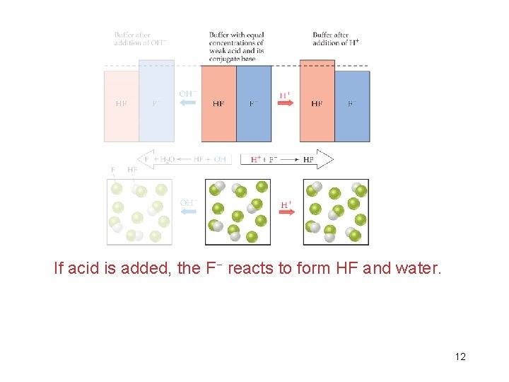 If acid is added, the F− reacts to form HF and water. 12 