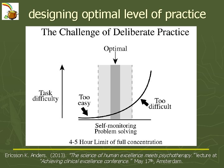designing optimal level of practice Ericsson K. Anders. (2013). "The science of human excellence